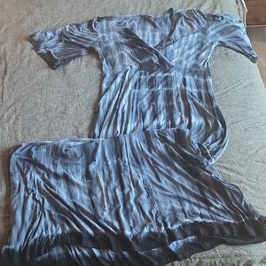 EARTHBOUND Slate Blue Tie-Dye Maxi Dress